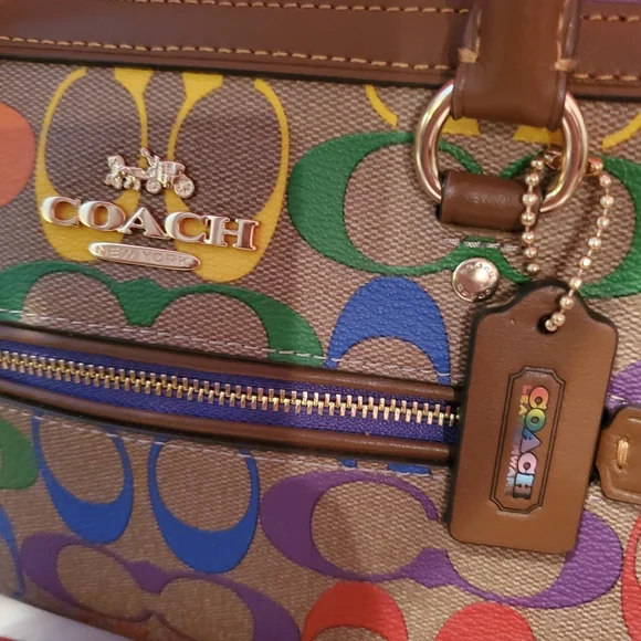 Coach Rainbow Rowan Satchel Convertible in Crossbody Bag